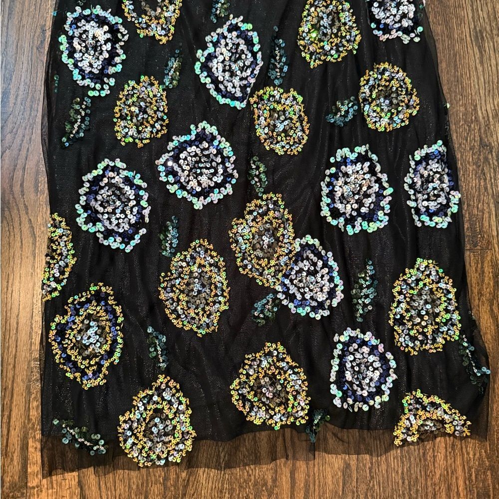 Anthropologie Floral Sequin Dress Let me Be-Q15 - Picture 10 of 14